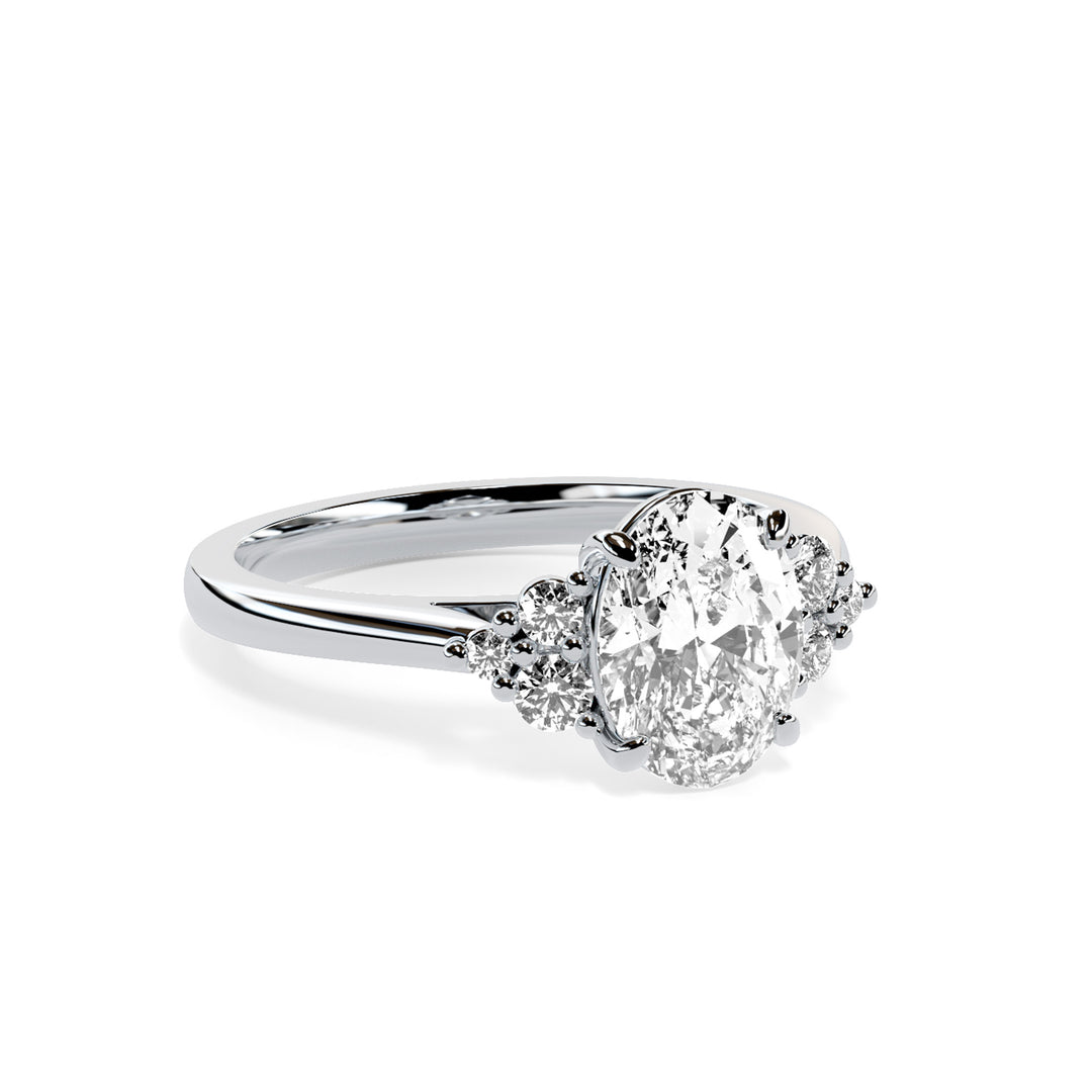 Olive Oval Cluster Engagement ring