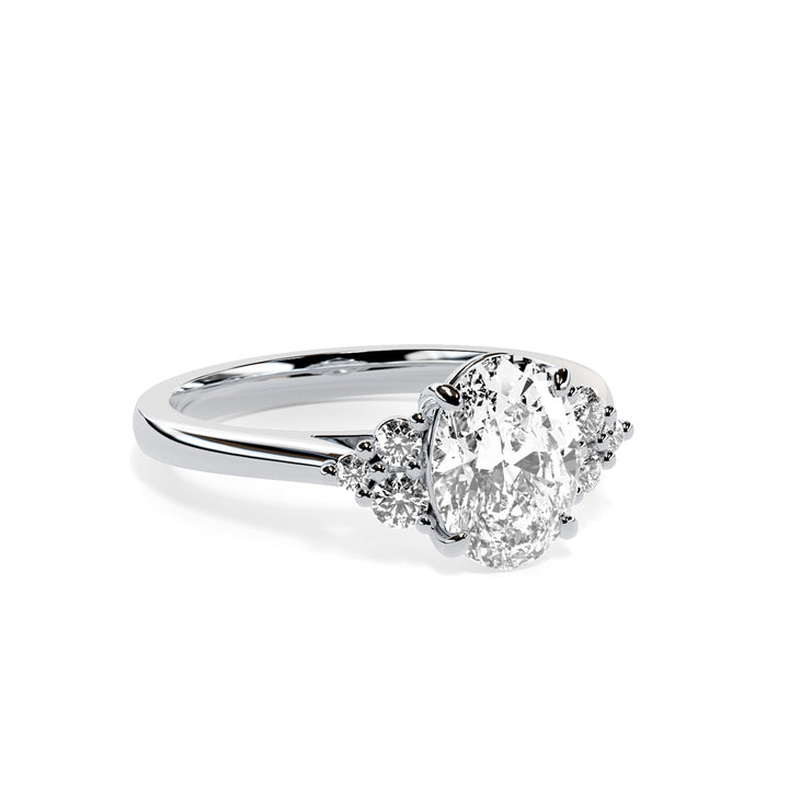 Olive Oval Cluster Engagement ring