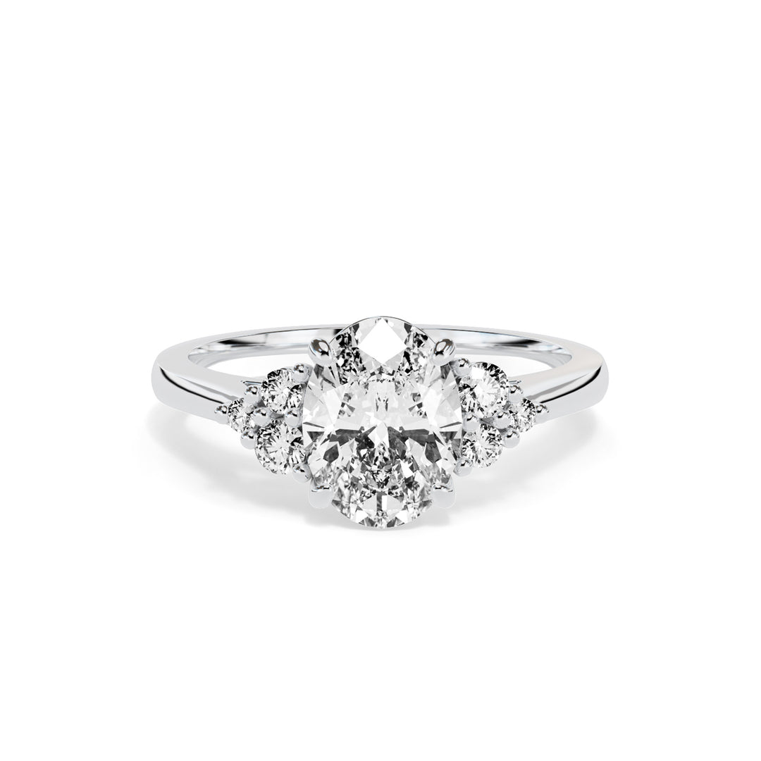 Olive Oval Cluster Engagement ring