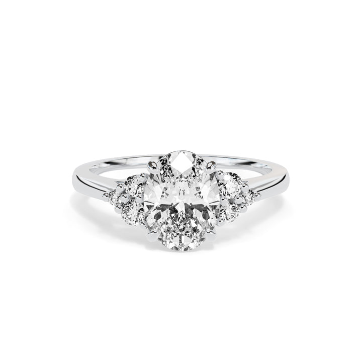 Olive Oval Cluster Engagement ring