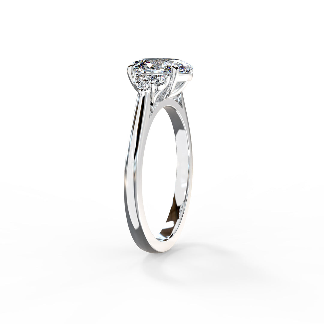 Olive Oval Cluster Engagement ring