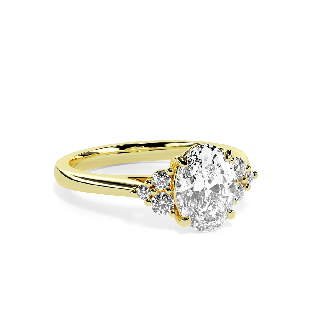 Olive Oval Cluster Engagement ring