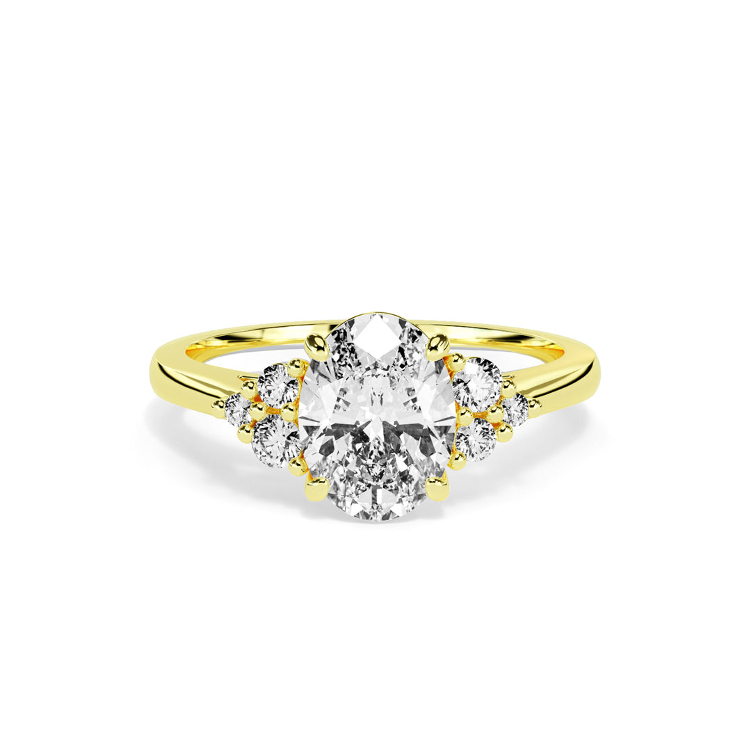 Olive Oval Cluster Engagement ring