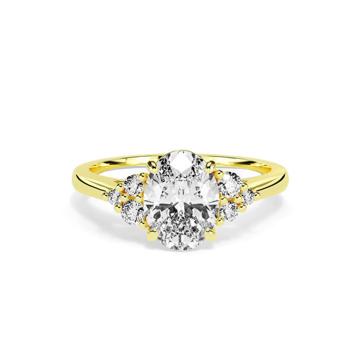 Olive Oval Cluster Engagement ring