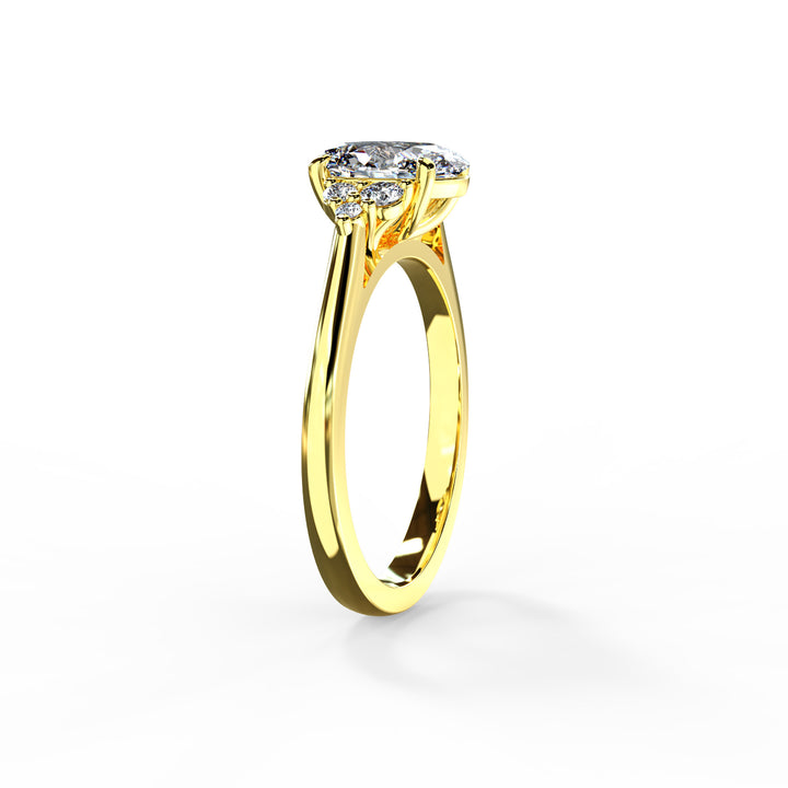 Olive Oval Cluster Engagement ring