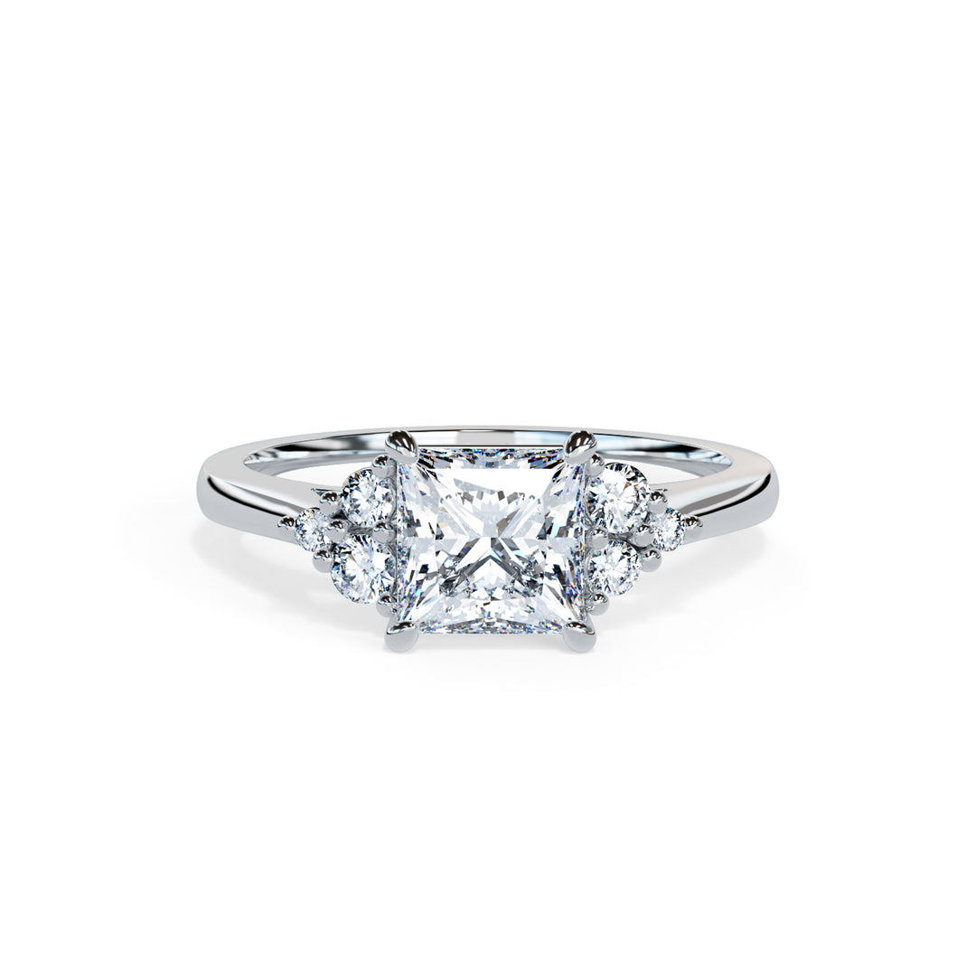 Olive Princess Cluster Engagement ring