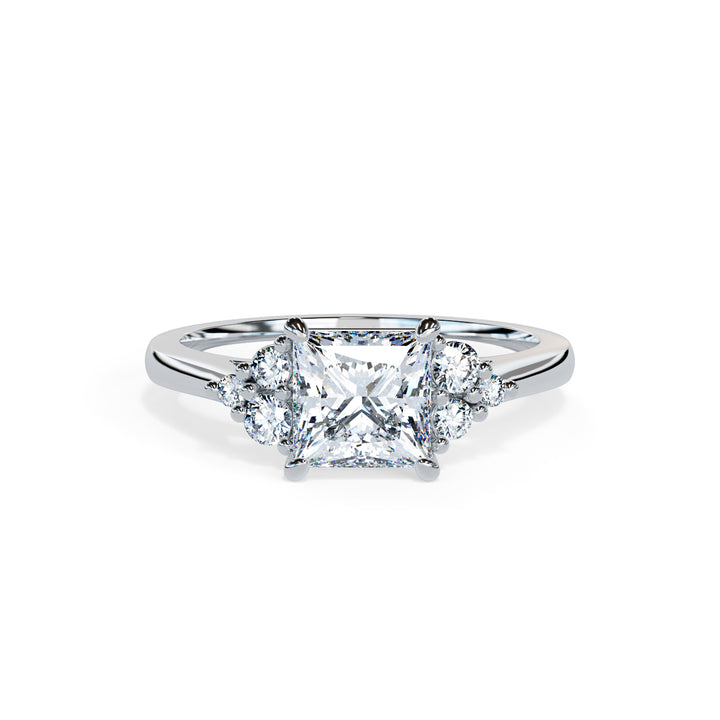 Olive Princess Cluster Engagement ring