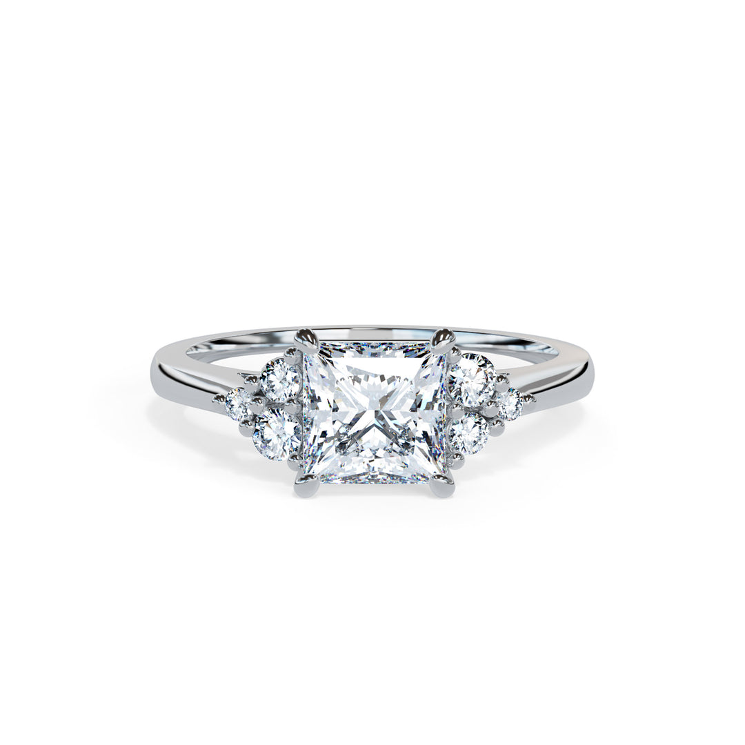 Olive Princess Cluster Engagement ring