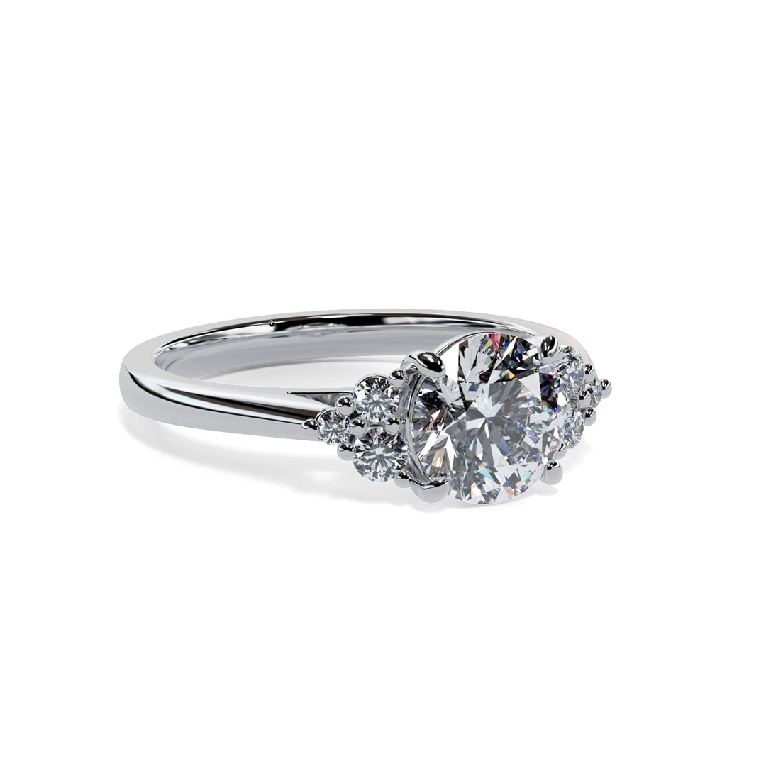 Olive Round Cluster Engagement ring