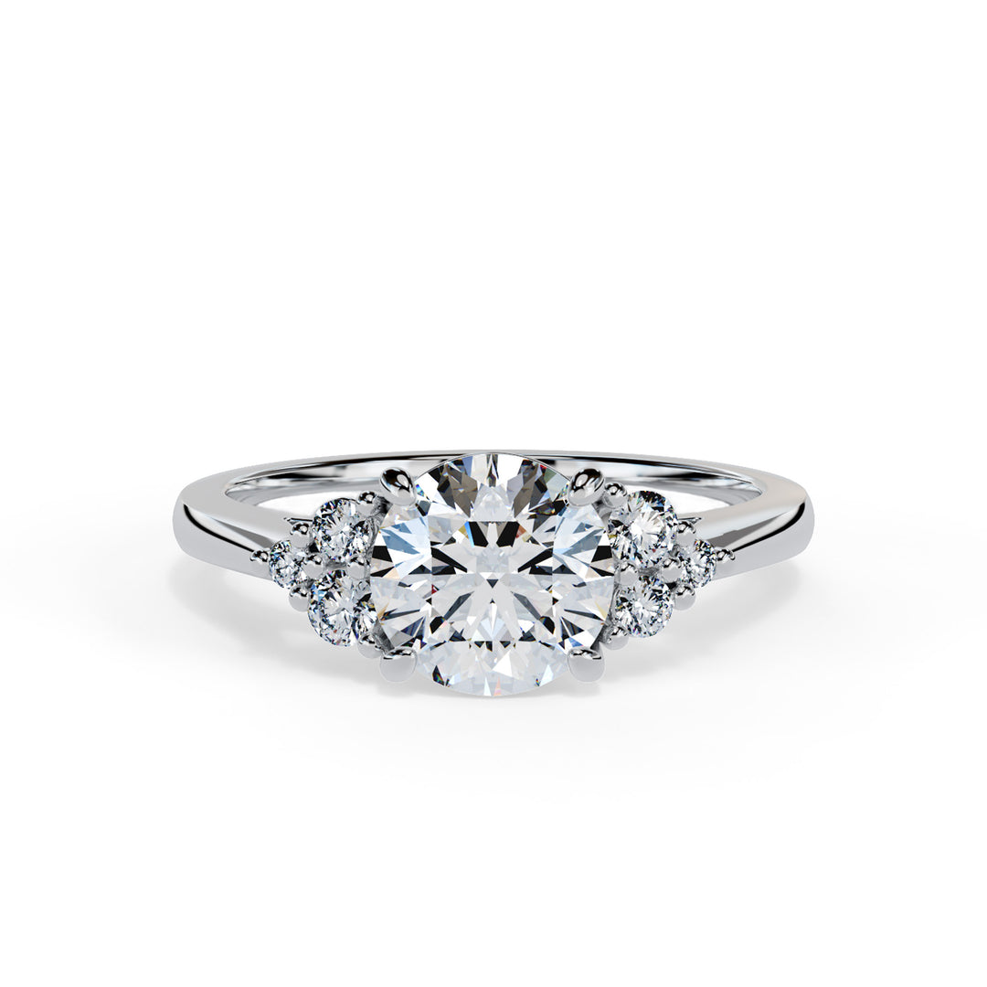 Olive Round Cluster Engagement ring