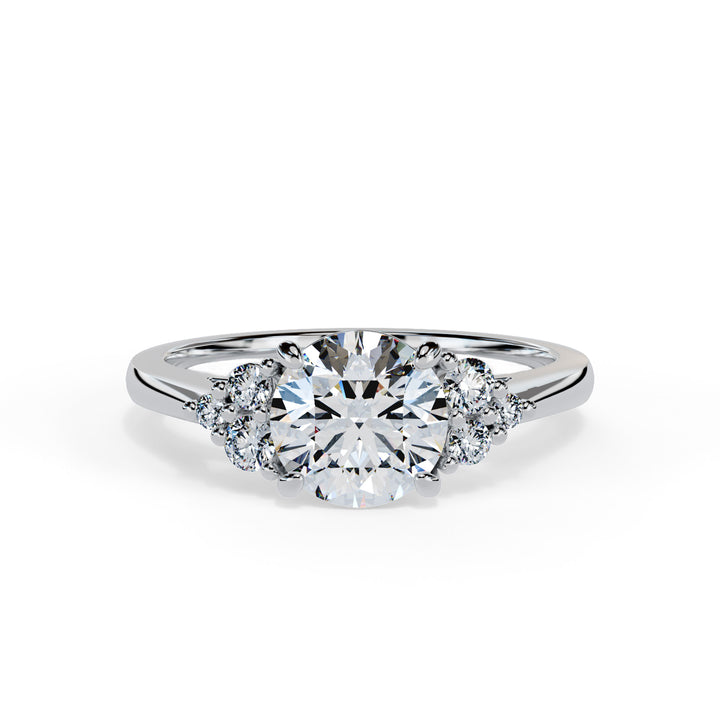 Olive Round Cluster Engagement ring