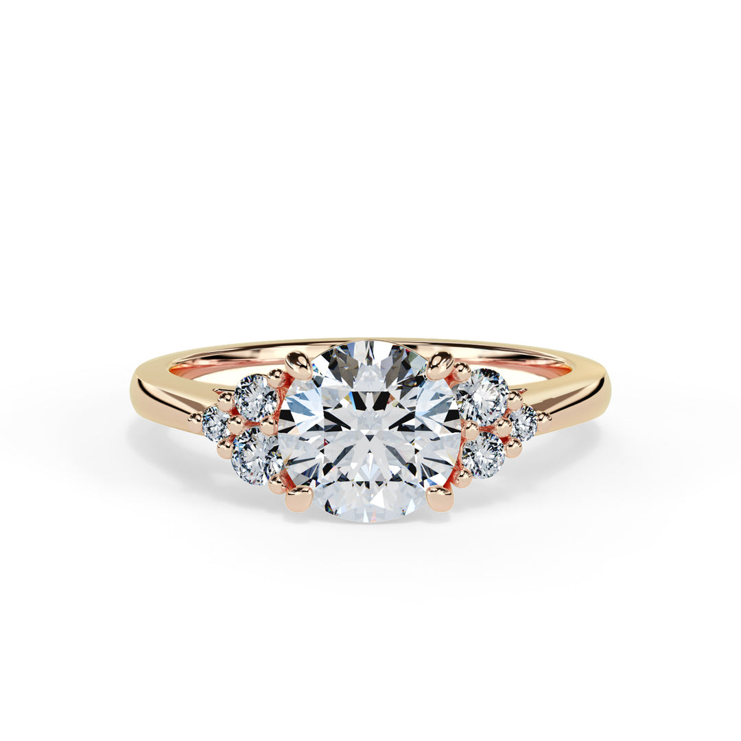 Olive Round Cluster Engagement ring