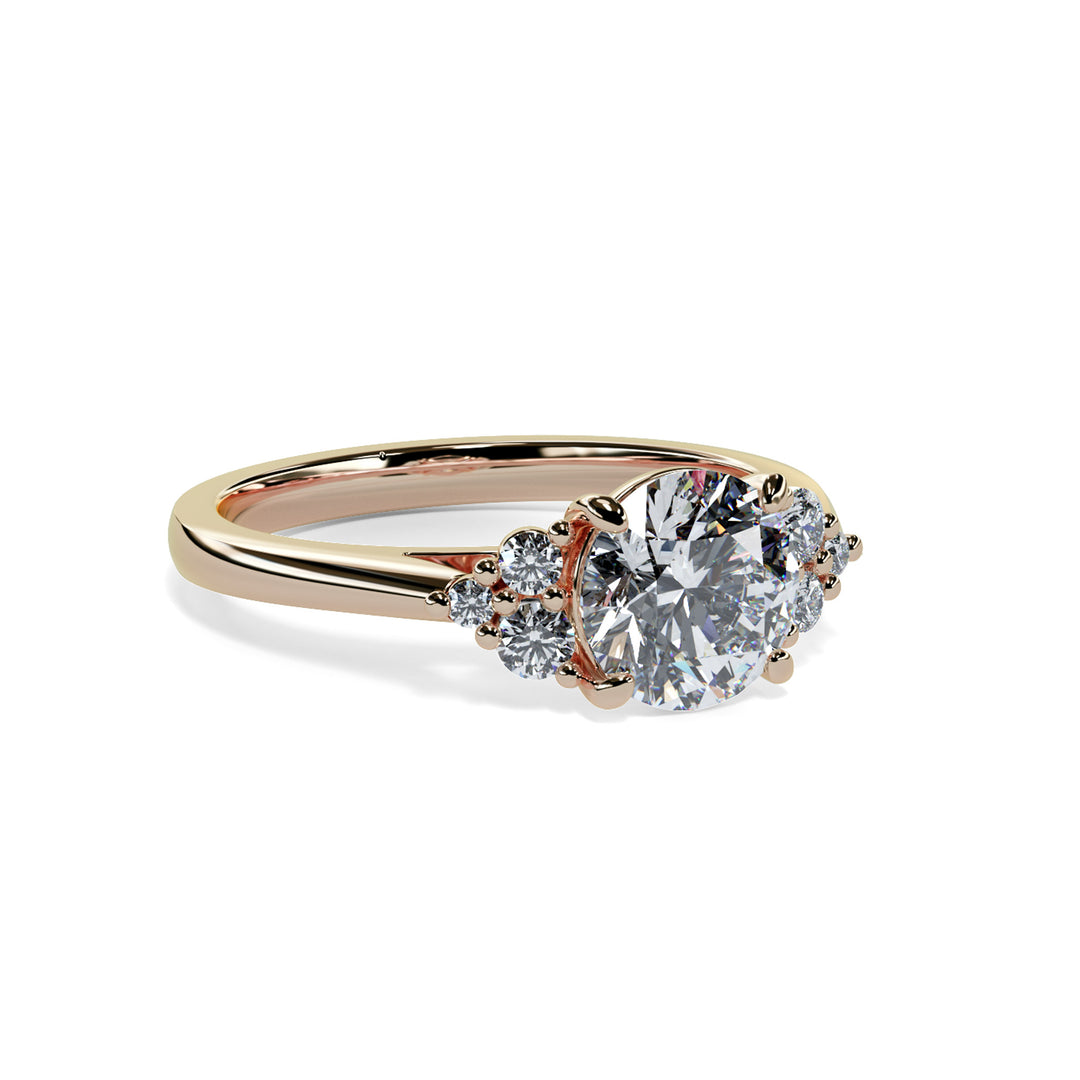 Olive Round Cluster Engagement ring