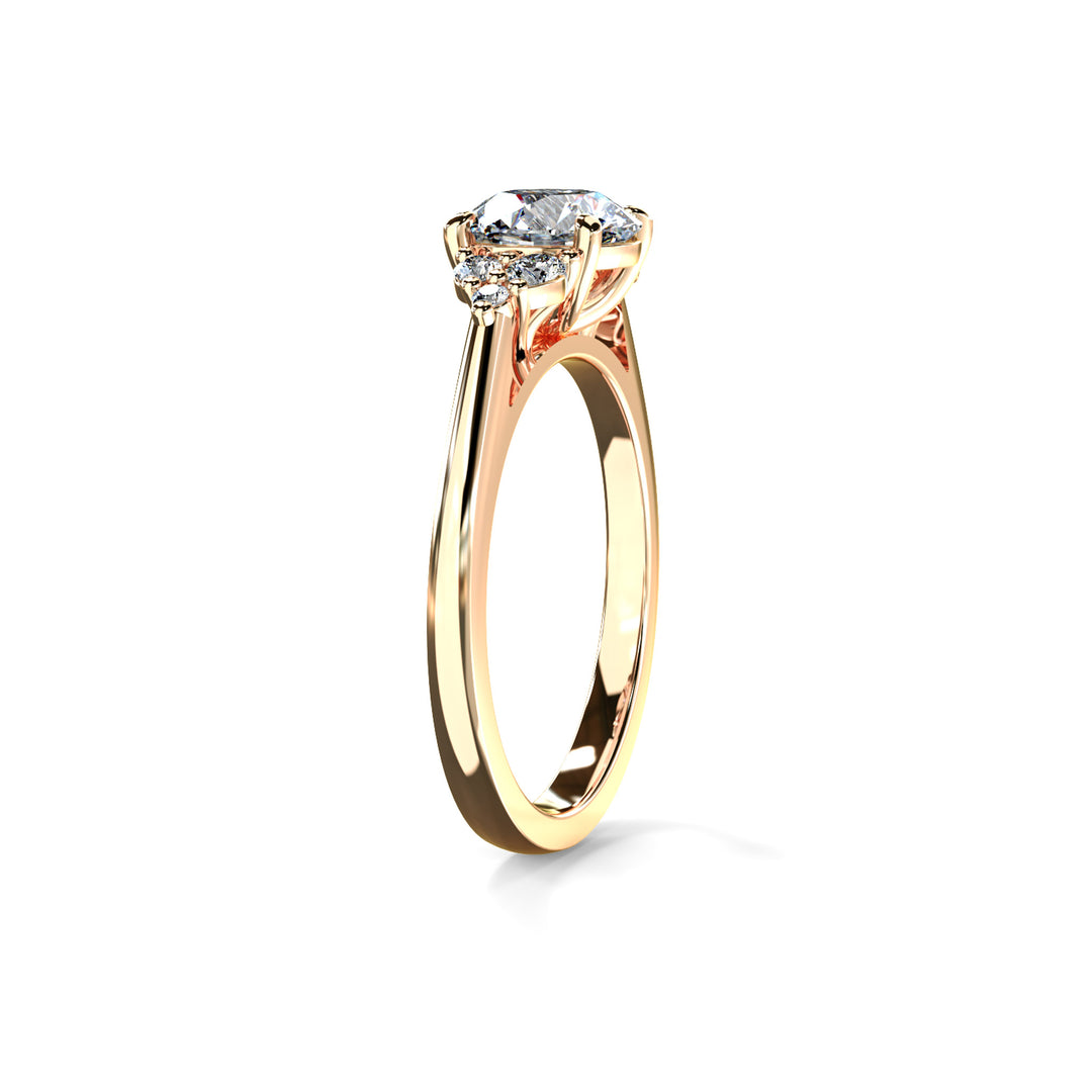 Olive Round Cluster Engagement ring