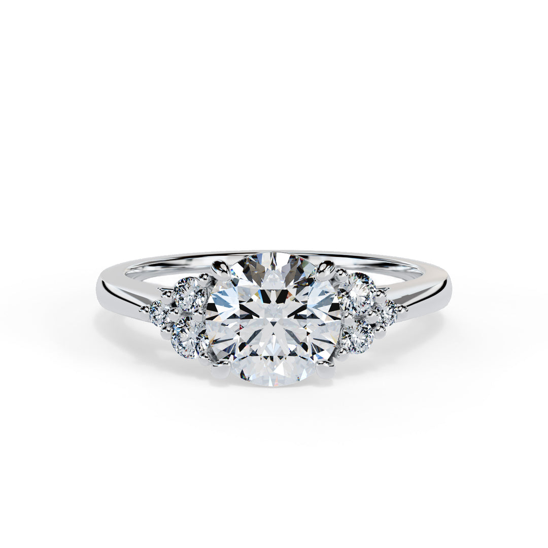 Olive Round Cluster Engagement ring