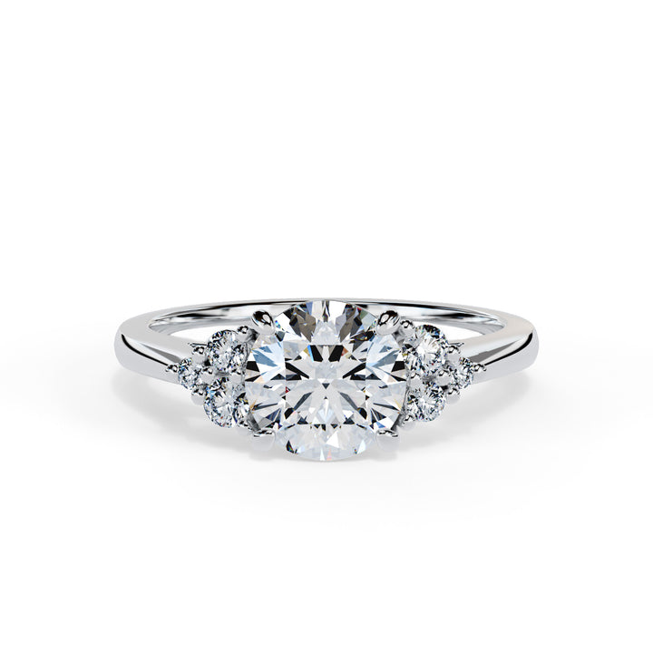 Olive Round Cluster Engagement ring