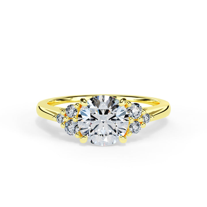 Olive Round Cluster Engagement ring