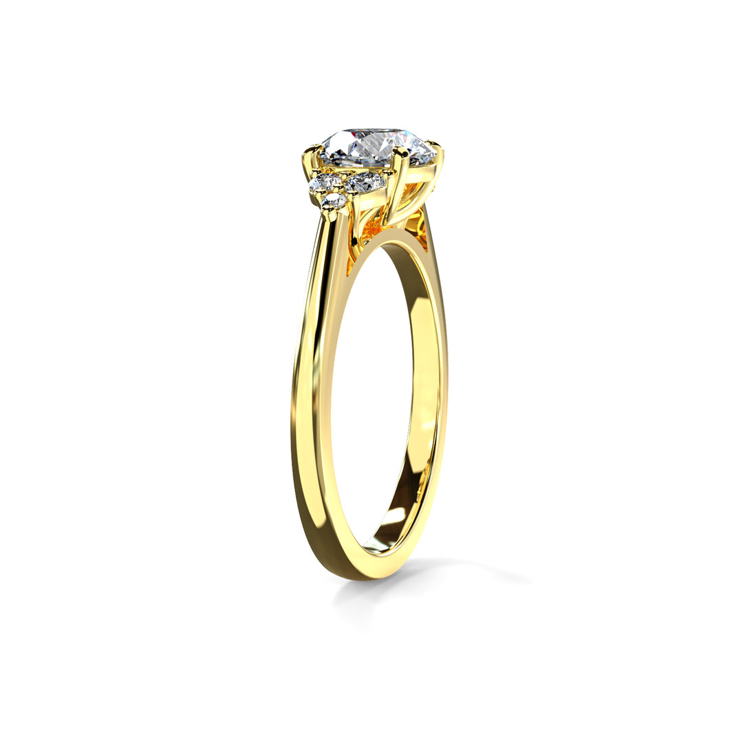 Olive Round Cluster Engagement ring