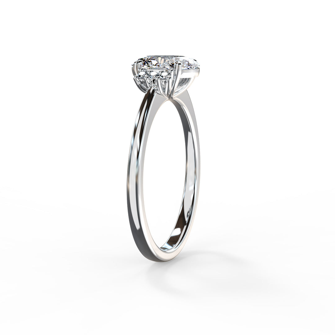 Piper Oval Cluster Engagement ring