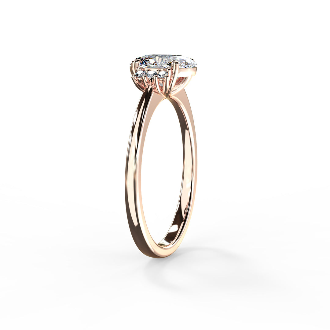 Piper Oval Cluster Engagement ring