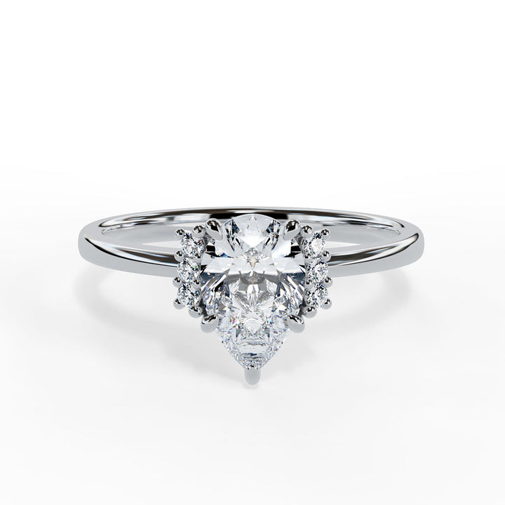 Piper Pear Cluster Engagement ring