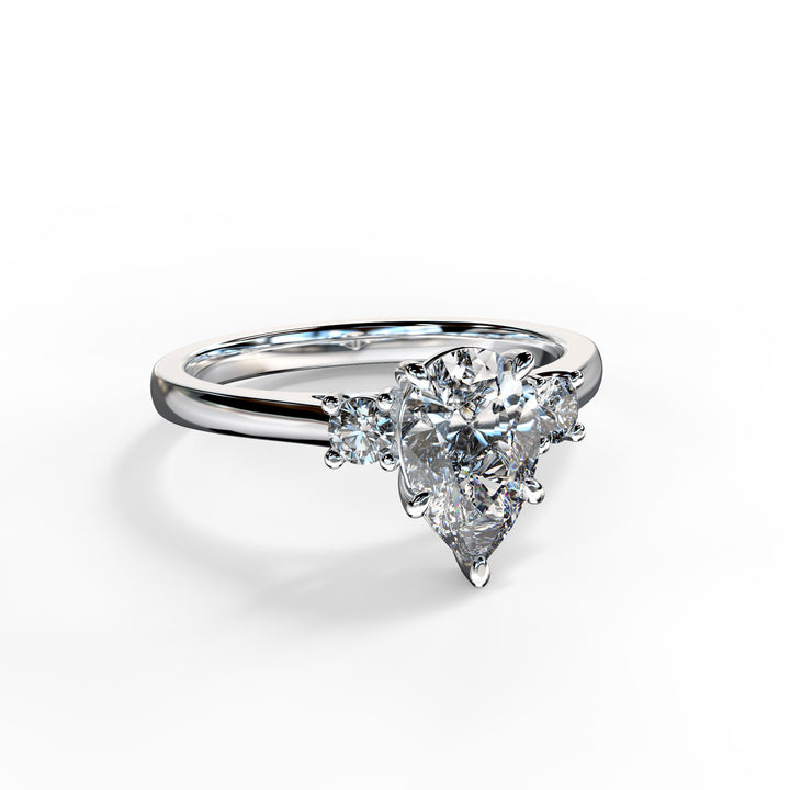 Alice Pear Trilogy Engagement ring