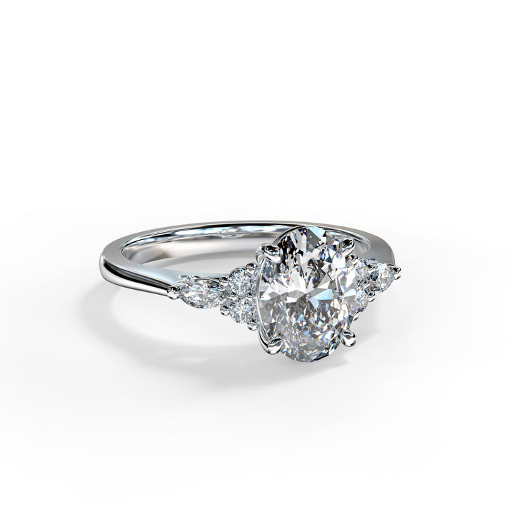 Ariana Oval Cluster Engagement ring