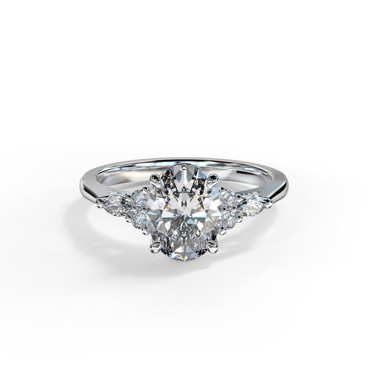 Ariana Oval Cluster Engagement ring