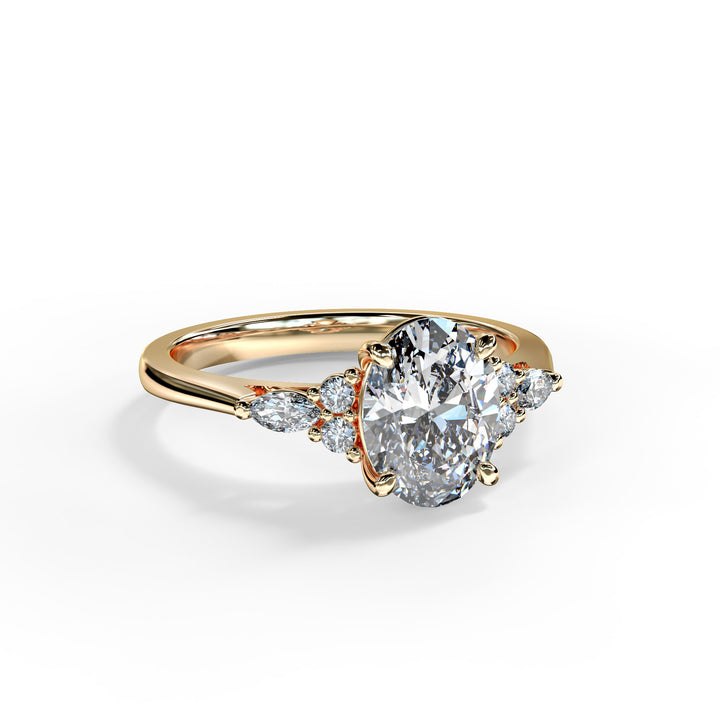 Ariana Oval Cluster Engagement ring