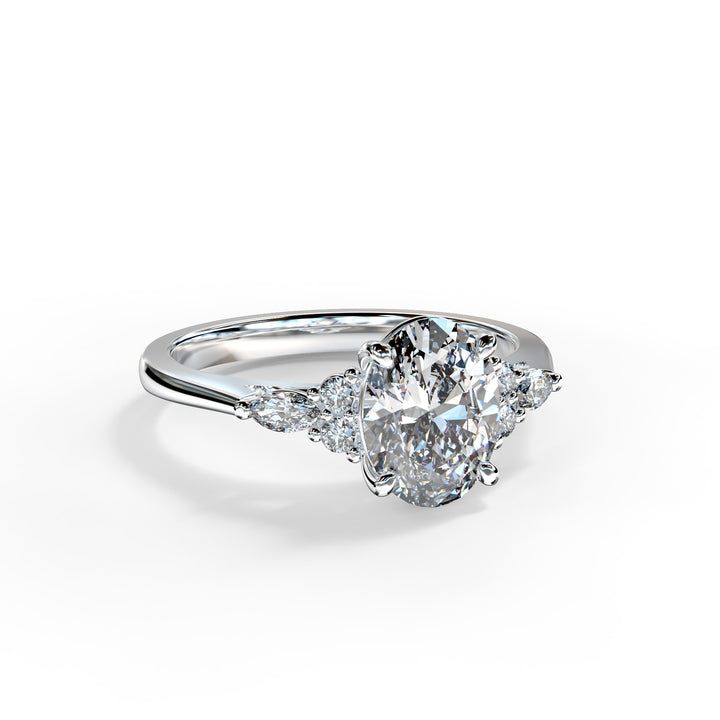 Ariana Oval Cluster Engagement ring