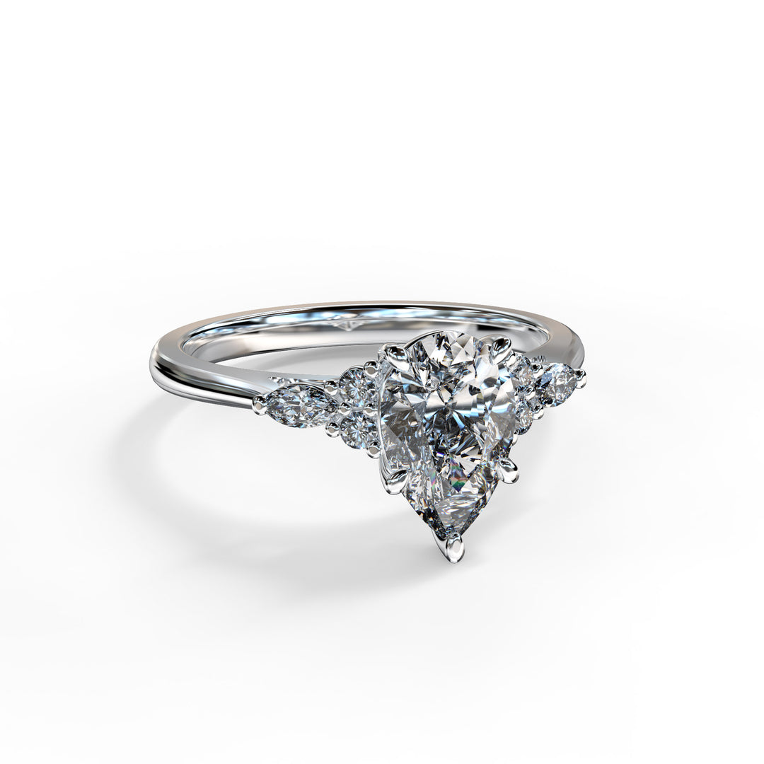 Ariana Pear Cluster Engagement ring