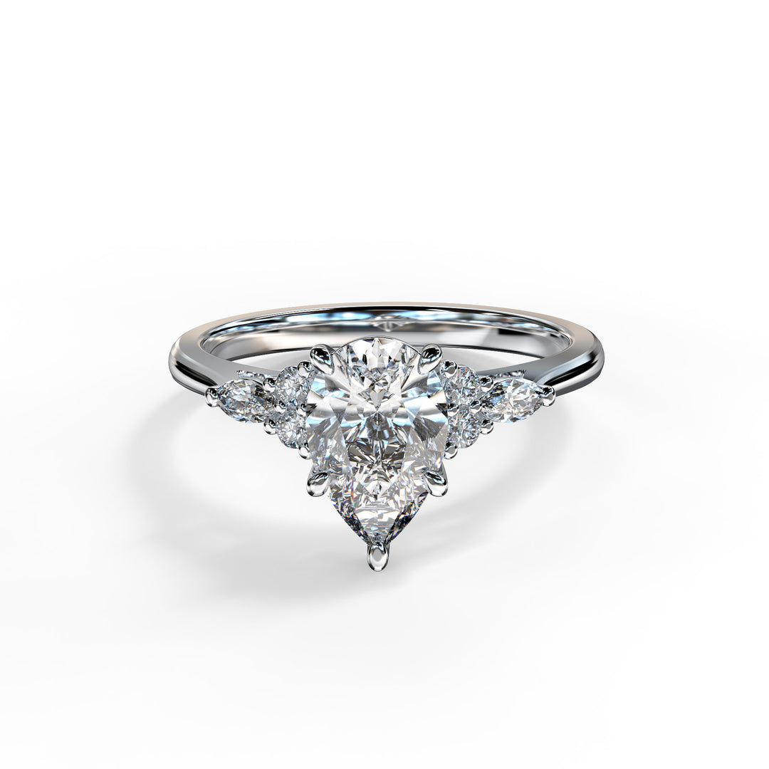 Ariana Pear Cluster Engagement ring