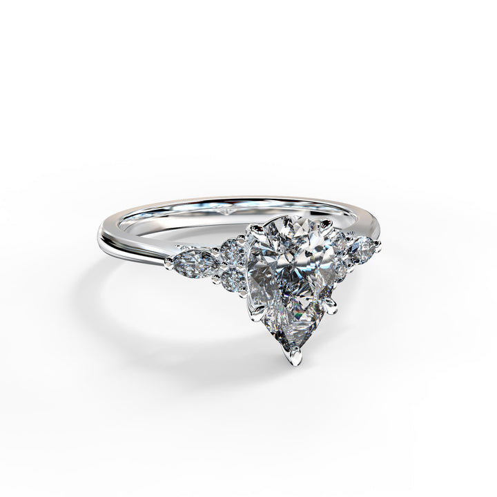 Ariana Pear Cluster Engagement ring