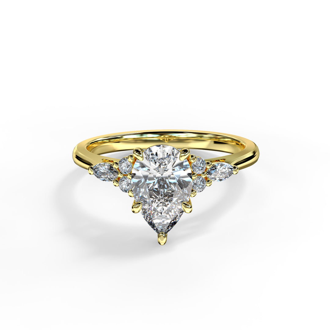 Ariana Pear Cluster Engagement ring