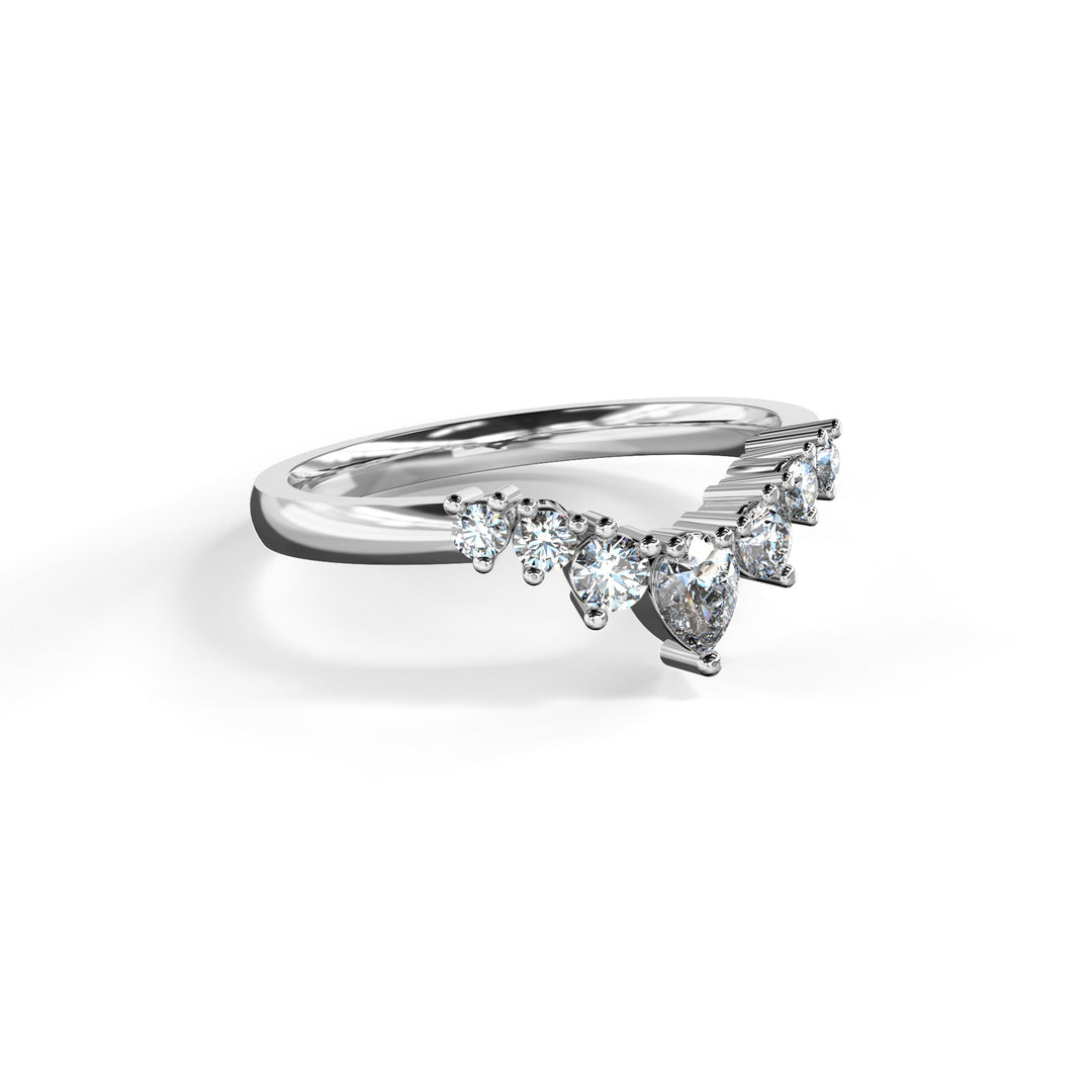 Nicole Shaped Diamond Ring Wedding Band