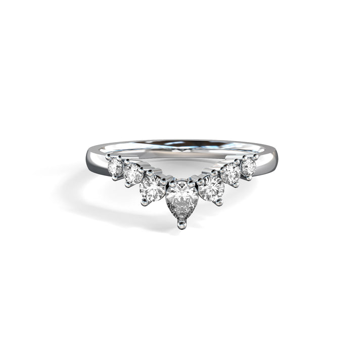 Helena Shaped Diamond Ring Wedding Band