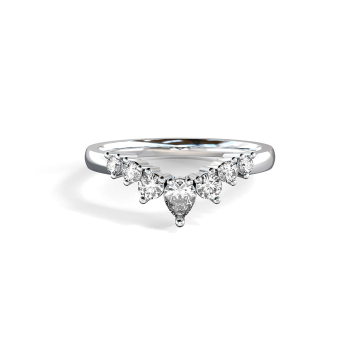 Helena Shaped Diamond Ring Wedding Band