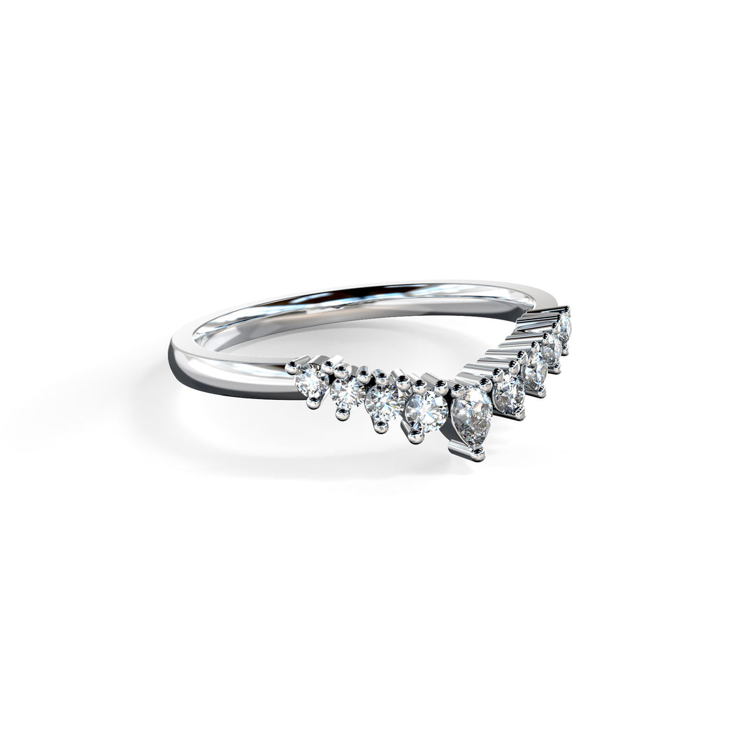 Nicole Shaped Diamond Ring Wedding Band