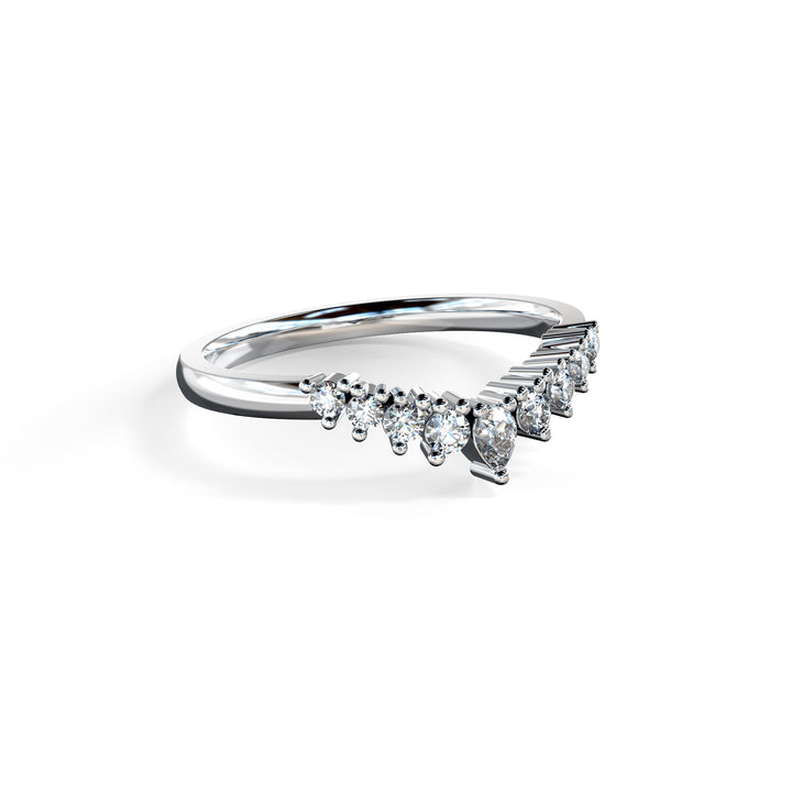 Helena Shaped Diamond Ring Wedding Band