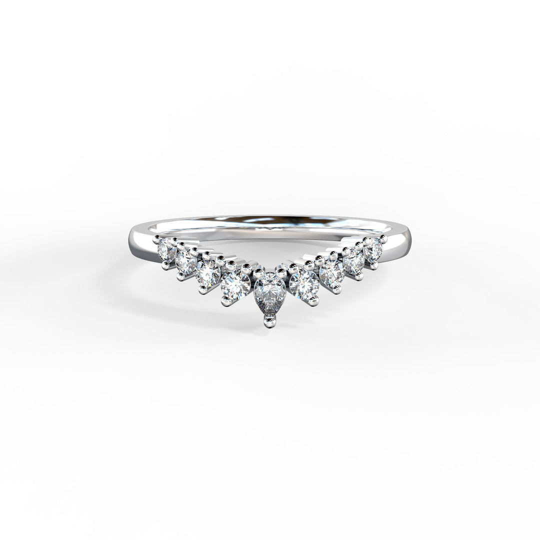 Helena Shaped Diamond Ring Wedding Band