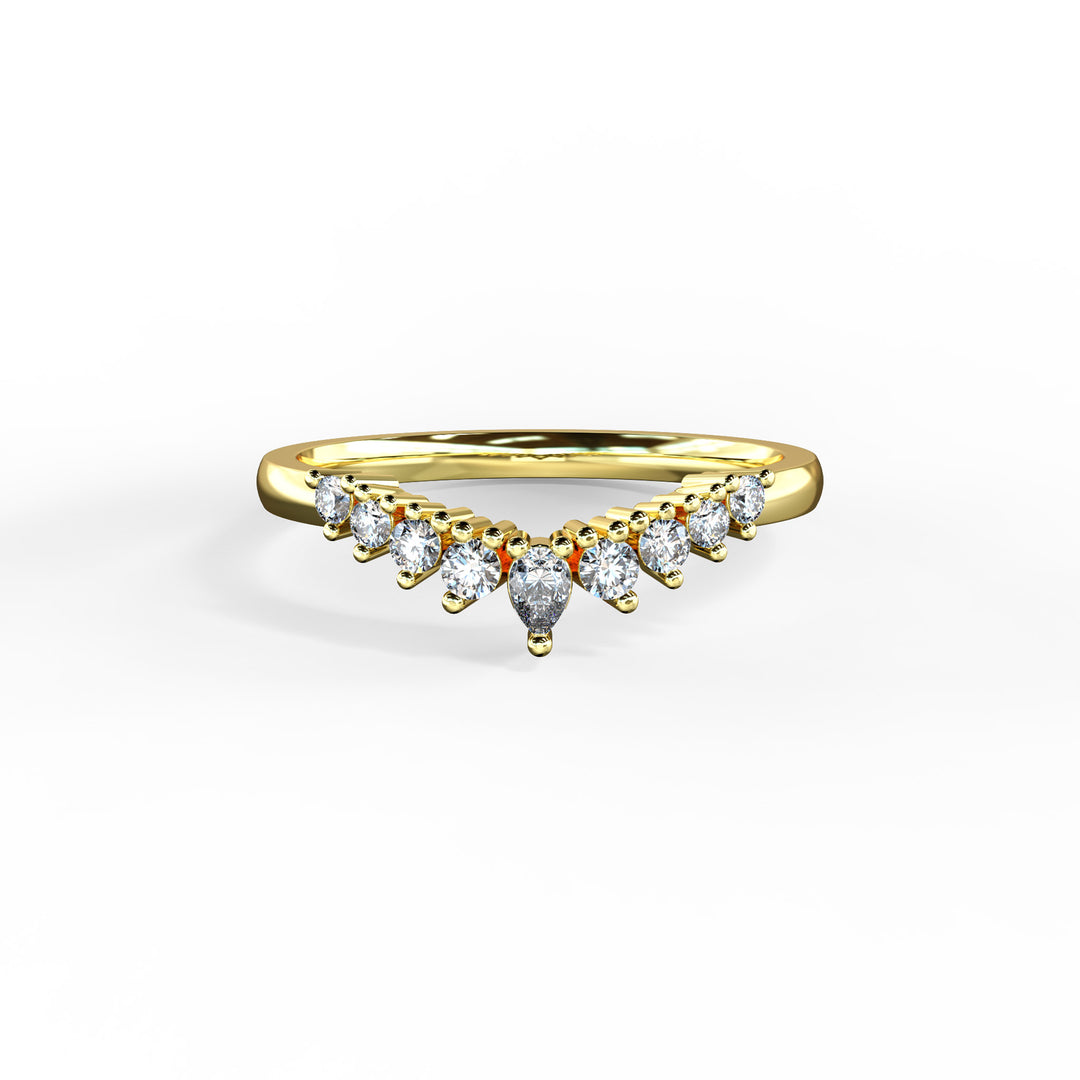 Helena Shaped Diamond Ring Wedding Band