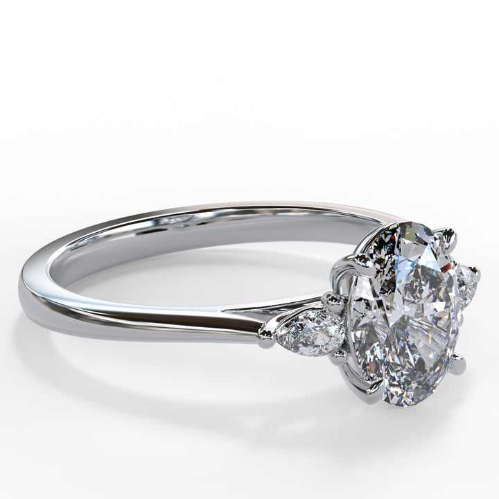 Lydia Oval Trilogy Engagement ring