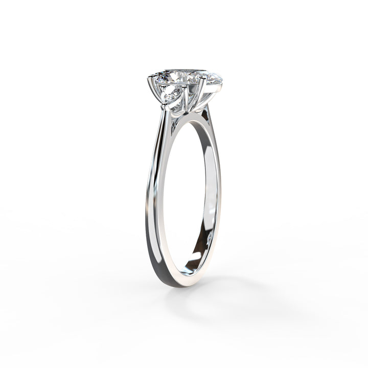 Lydia Oval Trilogy Engagement ring