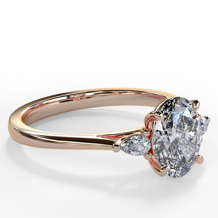 Lydia Oval Trilogy Engagement ring