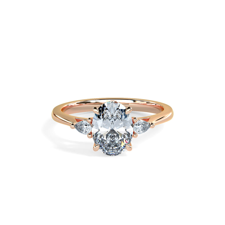 Lydia Oval Trilogy Engagement ring