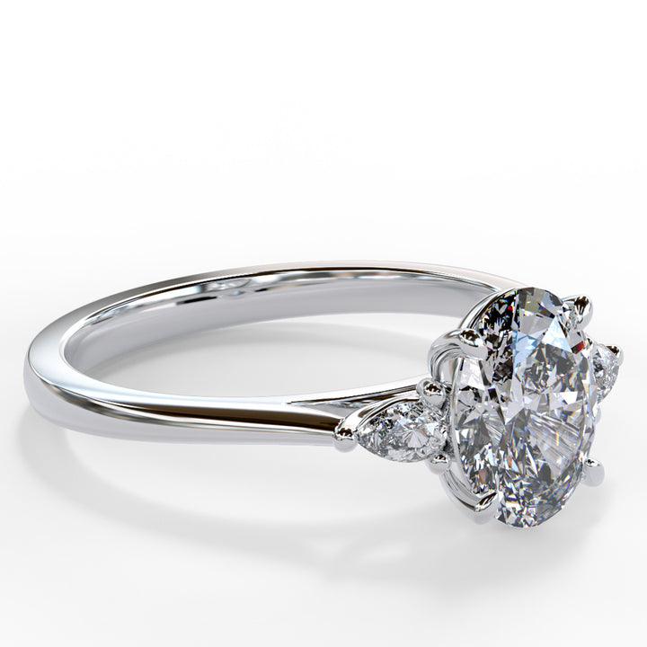 Lydia Oval Trilogy Engagement ring