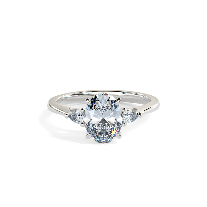 Lydia Oval Trilogy Engagement ring