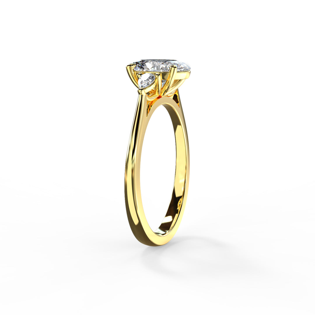 Lydia Oval Trilogy Engagement ring