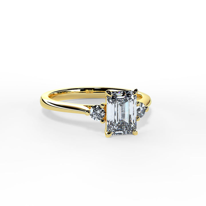 Lyla Emerald Trilogy Engagement ring