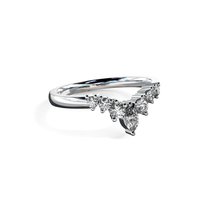 Nicole Shaped Diamond Ring Wedding Band